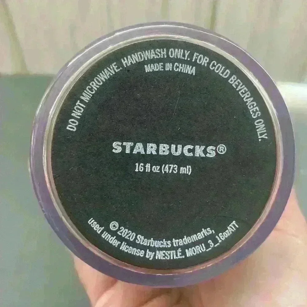 Starbucks Gold Glitter Cold Cup 16 oz Tumbler Black 2020 Logo Grande w/Lid